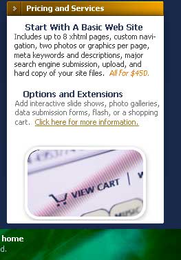 Expand your web site with interactive slideshows, photo galleries, and a shopping cart.
